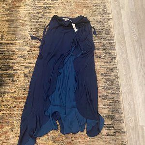 Naked Zebra Navy Wrap Skirt Size M